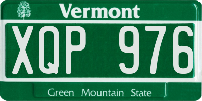 VT license plate XQP976