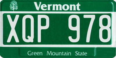 VT license plate XQP978
