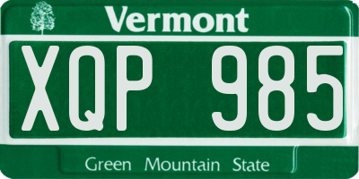VT license plate XQP985