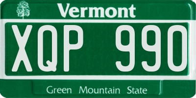 VT license plate XQP990