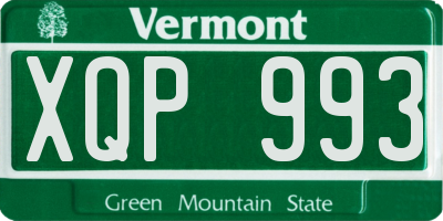 VT license plate XQP993