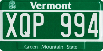 VT license plate XQP994