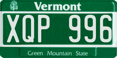 VT license plate XQP996