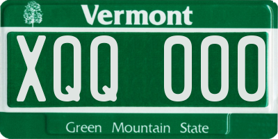 VT license plate XQQ000