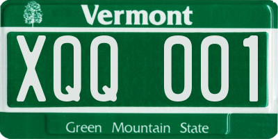 VT license plate XQQ001
