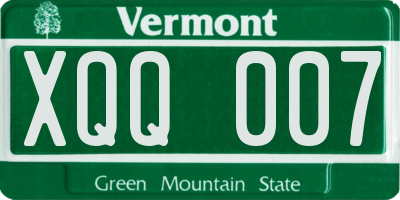 VT license plate XQQ007