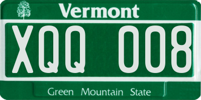 VT license plate XQQ008