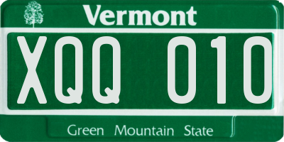 VT license plate XQQ010