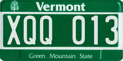 VT license plate XQQ013