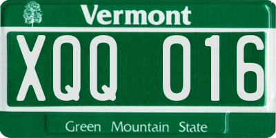 VT license plate XQQ016