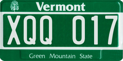 VT license plate XQQ017