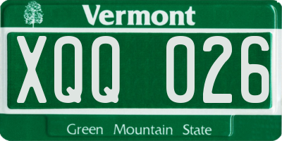 VT license plate XQQ026