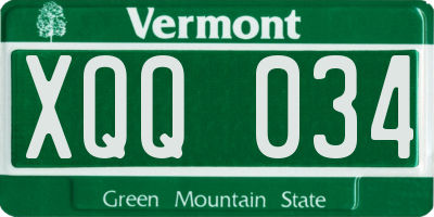 VT license plate XQQ034