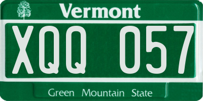 VT license plate XQQ057