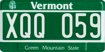 VT license plate XQQ059