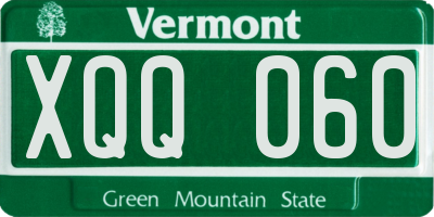 VT license plate XQQ060