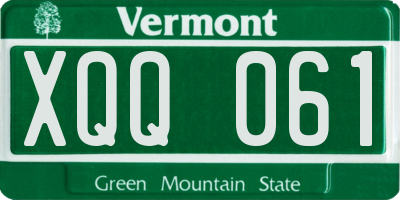 VT license plate XQQ061