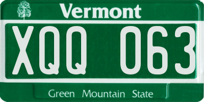 VT license plate XQQ063