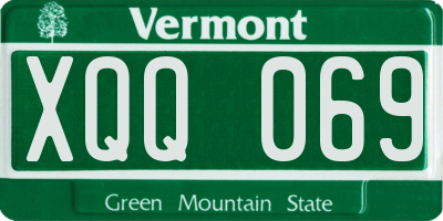 VT license plate XQQ069
