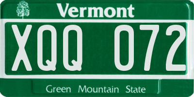 VT license plate XQQ072