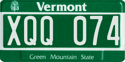 VT license plate XQQ074