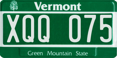 VT license plate XQQ075