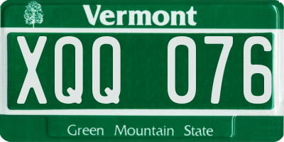 VT license plate XQQ076