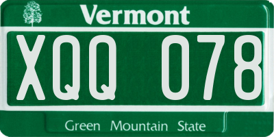 VT license plate XQQ078