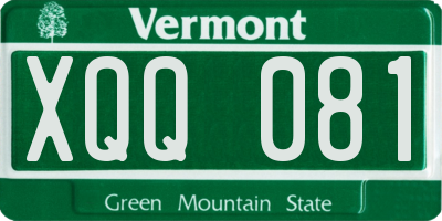 VT license plate XQQ081