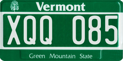 VT license plate XQQ085