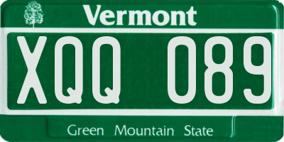 VT license plate XQQ089