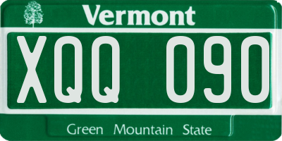 VT license plate XQQ090