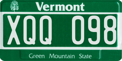 VT license plate XQQ098