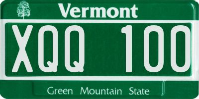 VT license plate XQQ100