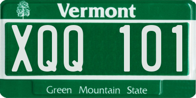 VT license plate XQQ101