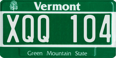 VT license plate XQQ104