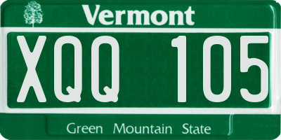 VT license plate XQQ105