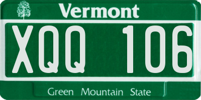 VT license plate XQQ106