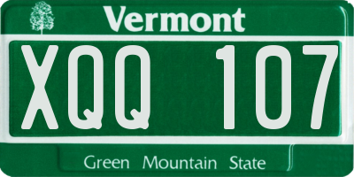 VT license plate XQQ107