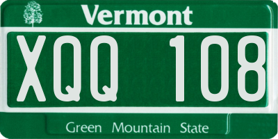 VT license plate XQQ108