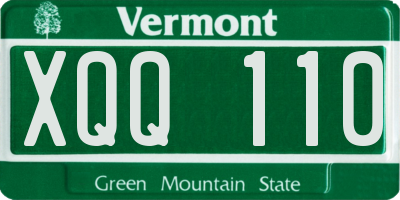 VT license plate XQQ110