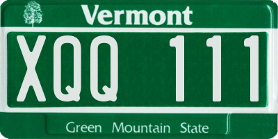VT license plate XQQ111