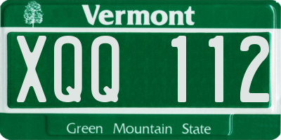 VT license plate XQQ112