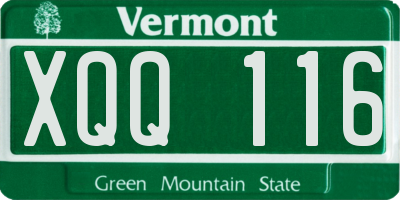 VT license plate XQQ116