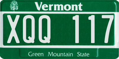 VT license plate XQQ117