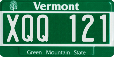 VT license plate XQQ121