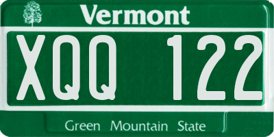 VT license plate XQQ122