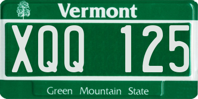 VT license plate XQQ125
