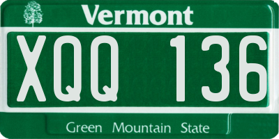 VT license plate XQQ136