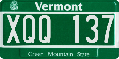 VT license plate XQQ137